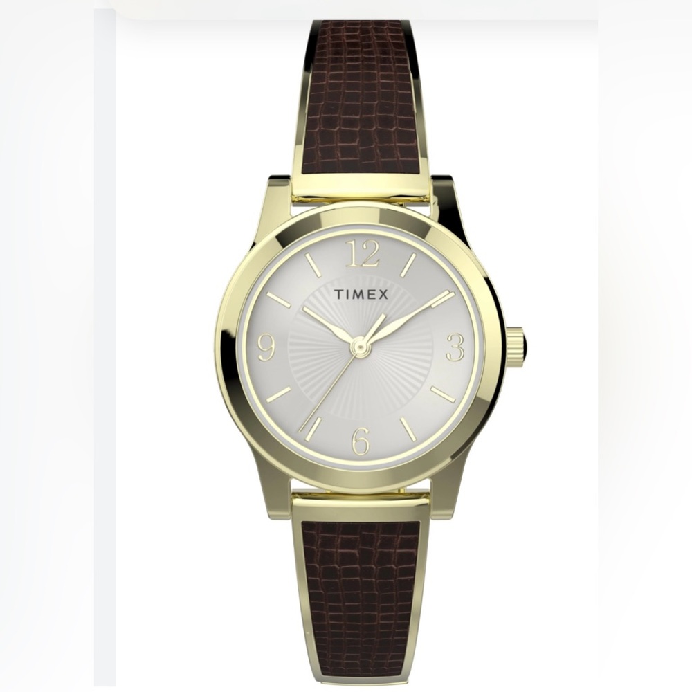 Timex Women's Stretch Bangle Brown/Gold Stainless Steel Expansion Band Watch